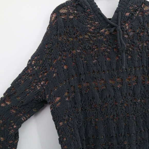 POL Chunky Distressed Sweater Womens S Purple Grunge Boho Normcore Hooded - Picture 9 of 16